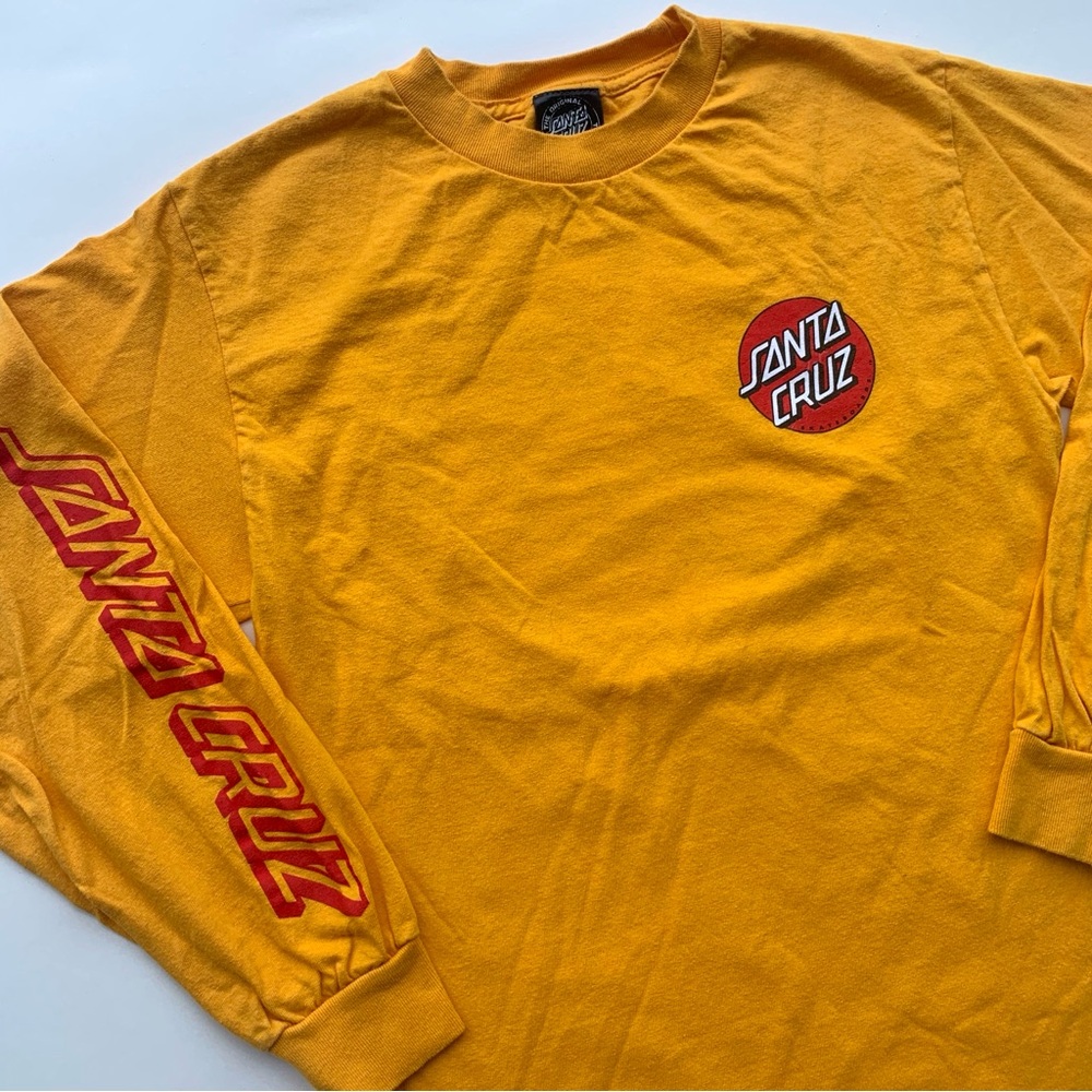 Santa Cruz Skateboards Golden Yellow Graphic Print Long Sleeve Tee